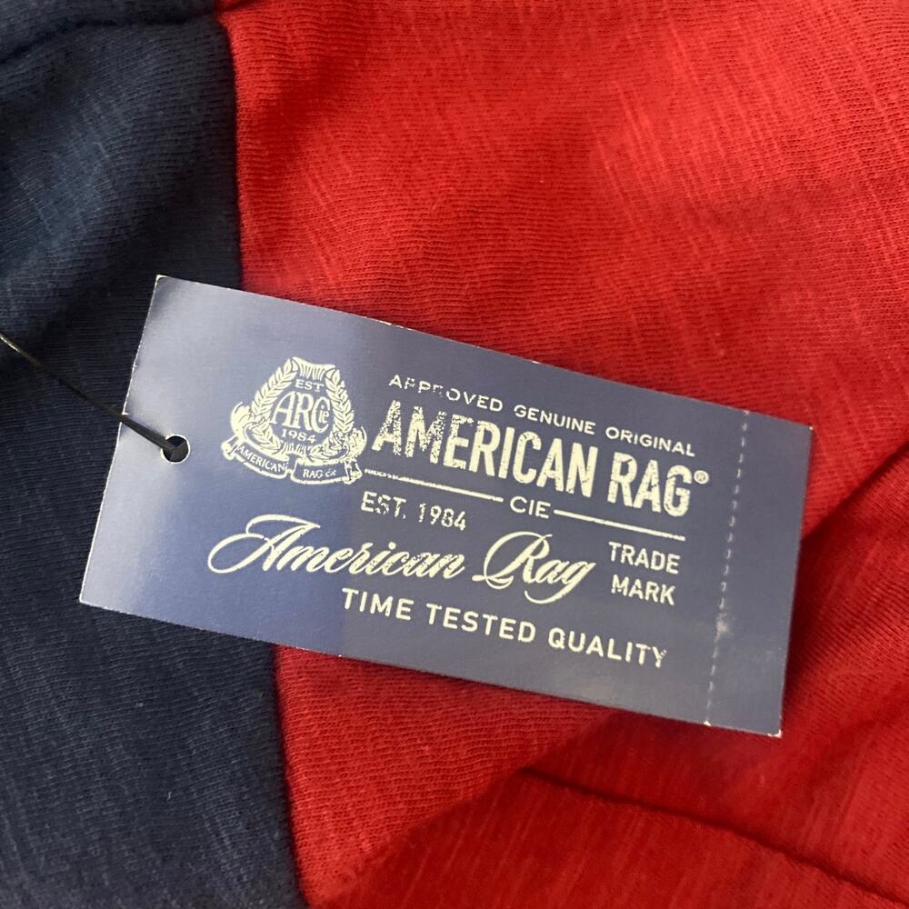 American Rag Mens Hooded Tank Top Navy Red Colorblock Size Medium NWT - Picture 6 of 7